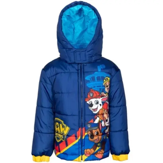 Paw Patrol Rubble Marshall Chase Zip Up Puffer Jacket Little Kid to Big Kid image {9}