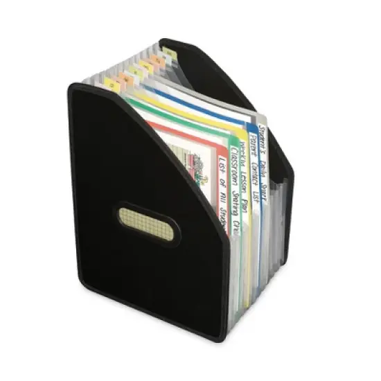 C-Line Vertical Expanding File, 10" Expansion, 13 Sections, 1/12-Cut Tabs, Letter Size, Black image {2}