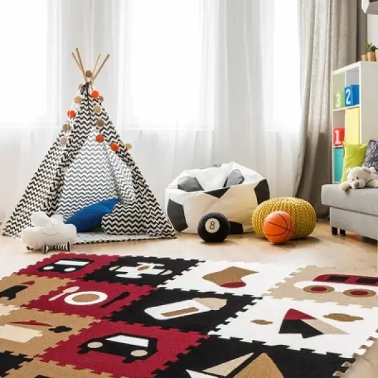 Sorbus Interlocking Puzzle Mat Carpet (16 Pieces) image {1}