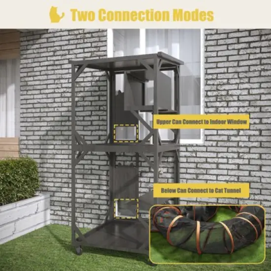 Catio Outdoor Cat Enclosure with Roof image {5}