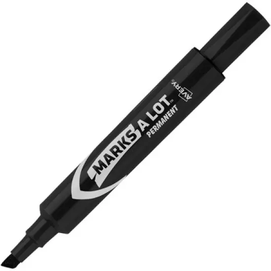 Avery Marks-A-Lot Desk Style Permanent Markers, Chisel Tip, Black, Pack of 12 image {1}