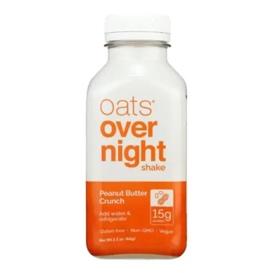 Oats Over Night Shake Peanut Butter Crunch - Case of 5/2.2 oz image {1}