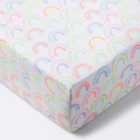 Fitted Crib Sheet Rainbows - Cloud Island&trade; - White image {5}