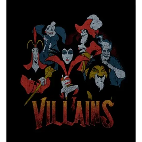 Men's Disney Evil Vintage Character Collage T-Shirt image {1}