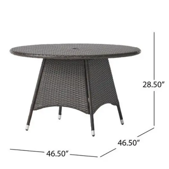 GDFStudio Dion Outdoor Wicker 5 Piece Dining Set with Cushions image {3}