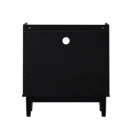 Mid-Century Modern Solid Wood 2 Drawer Nightstand - Saracina Home image {4}