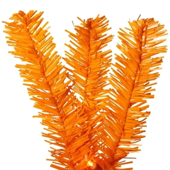 Northlight Pre-Lit Medium Artificial Pine Christmas Tree - 3' - Orange - Clear Lights image {5}