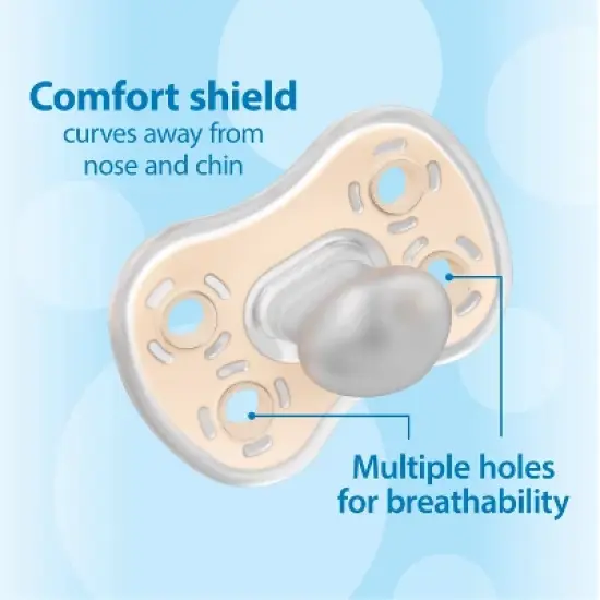 Dr. Brown's Advantage One-Piece Lightweight Silicone Pacifier Stage One, with one Glow-in-the-Dark Pacifier - 3pk image {6}