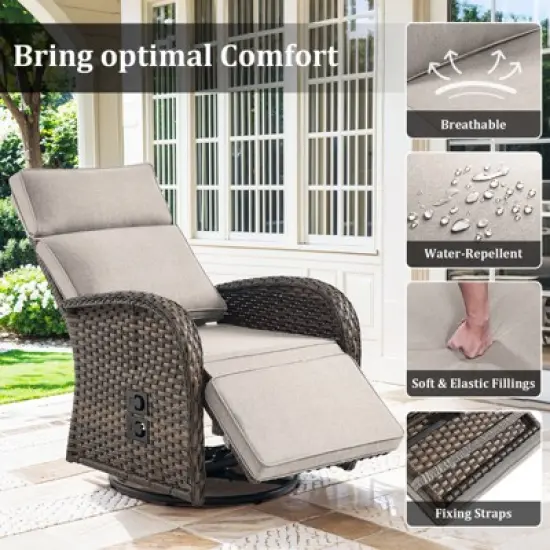 Versatile Outdoor Recliner Swivel Chair image {7}