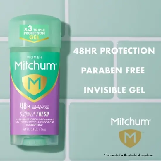 Mitchum Women's Triple Odor Protection Antiperspirant & Deodorant Gel - Shower Fresh - 3.4oz/2pk image {3}