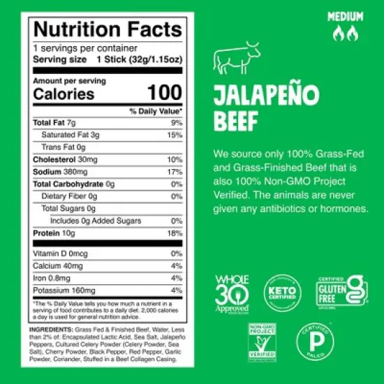 Chomps Jalapeno Beef Stick - 1.15oz image {1}