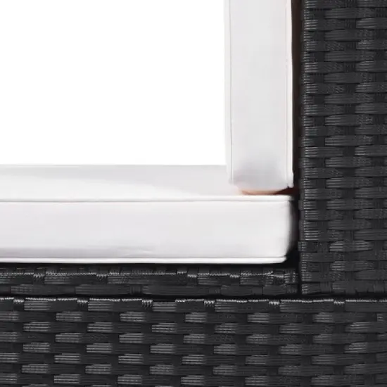 5pc Wicker Patio Conversation Set with Cushions - Black/Beige - GODEER image {14}