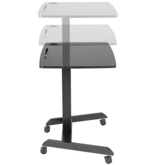 Monoprice Gas-Lift Height Adjustable Sit-Stand Mobile Rolling Workstation Laptop and Computer Desk V2 image {2}