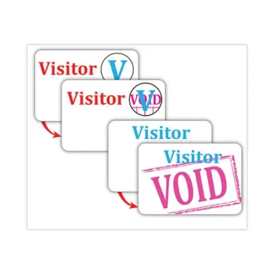 C-Line Time&rsquo;s Up! Self-Expiring Visitor Badges, One-Day Badge, 3 x 2, White, 100/Box image {1}