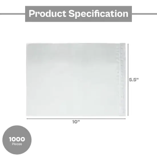 PSBM 1000 5.5" x 10" Clear Adhesive Packing List Shipping Label Envelopes Pouches image {2}
