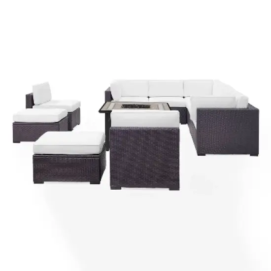 8pc Biscayne Outdoor Steel Conversation Set with Fire Table - Crosley
 image {9}