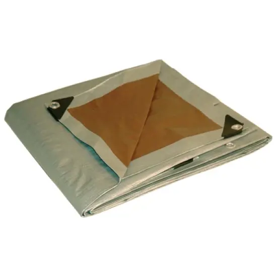 Foremost Dry Top 10 ft. W X 15 ft. L Heavy Duty Polyethylene Reversible Tarp Brown/Silver image {1}