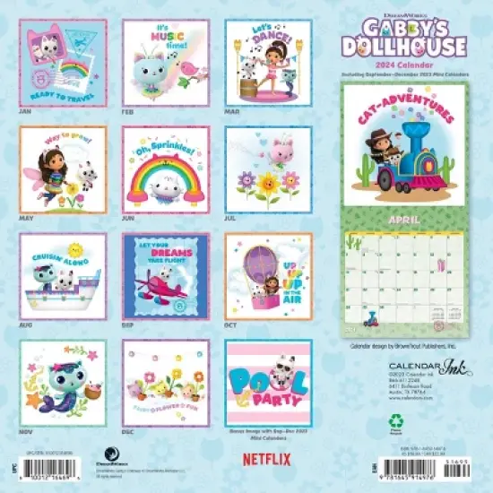 Browntrout 2024 Wall Calendar 12"x12" DreamWorks Gabby's Dollhouse image {1}