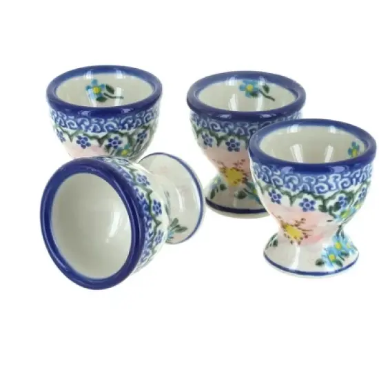 Blue Rose Polish Pottery 38-4 Vena Egg Cup Set image {2}