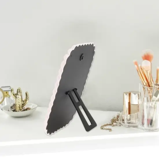 Unique Bargains Twisted Square Shape Desktop Cosmetic Mirror 1 Pc image {2}