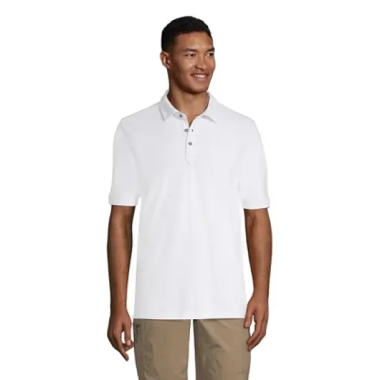 Lands' End Men's CoolMax Mesh Short Sleeve Polo Shirt image {3}