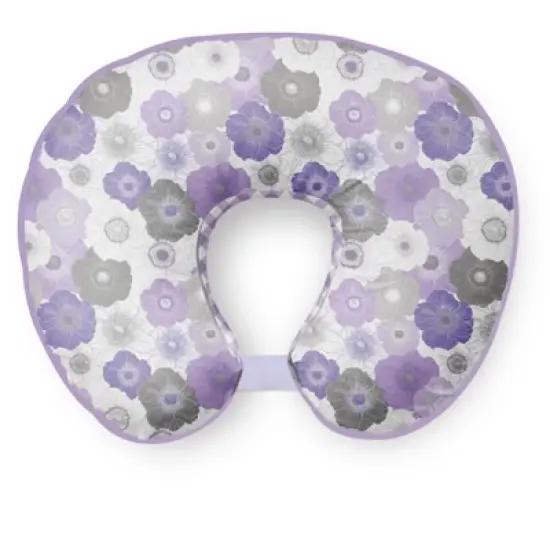 Bacati - 3 pc Watercolor Floral Purple Gray Hugster Feeding & Infant Support Nursing Pillow  image {3}