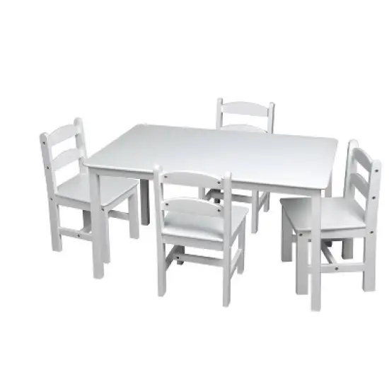 5pc Kids' Rectangle Table and Chair Set - Gift Mark image {7}