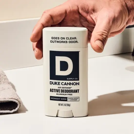 Duke Cannon Supply Co. Air Defense Active Solid Deodorant Stick for Men Midnight Swim - Aluminum-Free 3oz image {5}