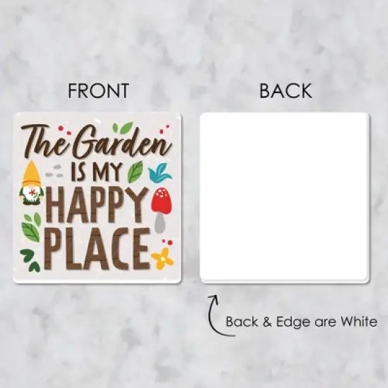 Big Dot of Happiness Garden Gnomes - Funny Forest Gnome Party Decorations - Drink Coasters - Set of 6 image {5}