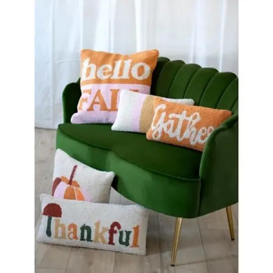 Shiraleah "Hello Fall" Pink and Orange Decorative Pillow image {2}