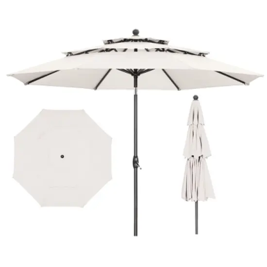 Ainfox 10ft  3-Tier Vented Beach Umbrella image {10}