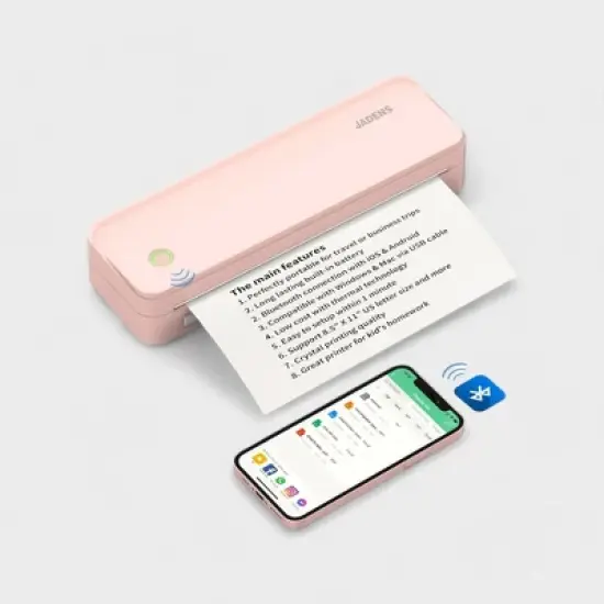 JADENS Portable Bluetooth Thermal Printer for letter-sized paper documents, PD-A4 image {8}