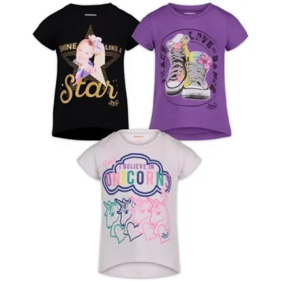 JoJo Siwa Jojo Siwa Unicorn Girls 3 Pack T-Shirts Little Kid to Big Kid  image {5}
