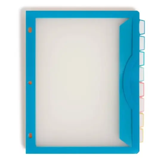 U Brands 8 Tab Clear View Single Pocket Dividers Brights: Polypropylene File Organizers, Office Supplies, Multicolored image {3}