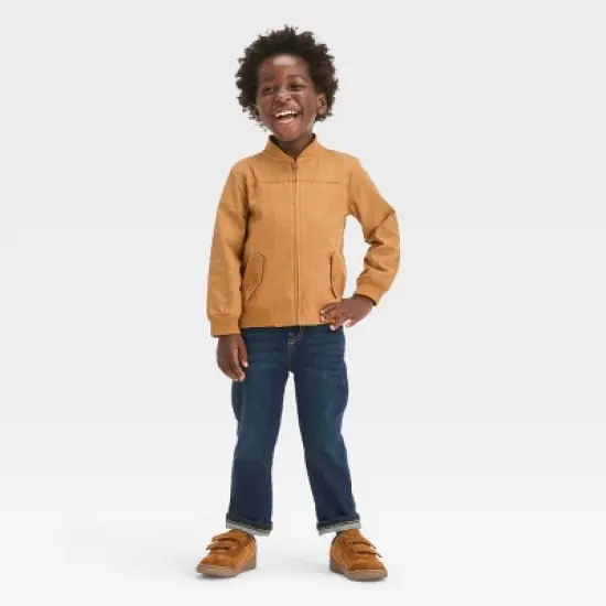 OshKosh B'gosh Toddler Boys' Jersey Lined Bomber Jacket - Brown image {2}