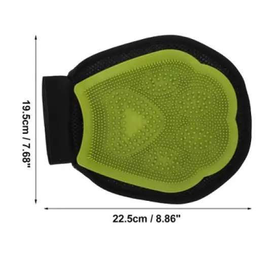 Unique Bargains Pet Grooming Gloves Grass Green Black 1 Pc image {1}