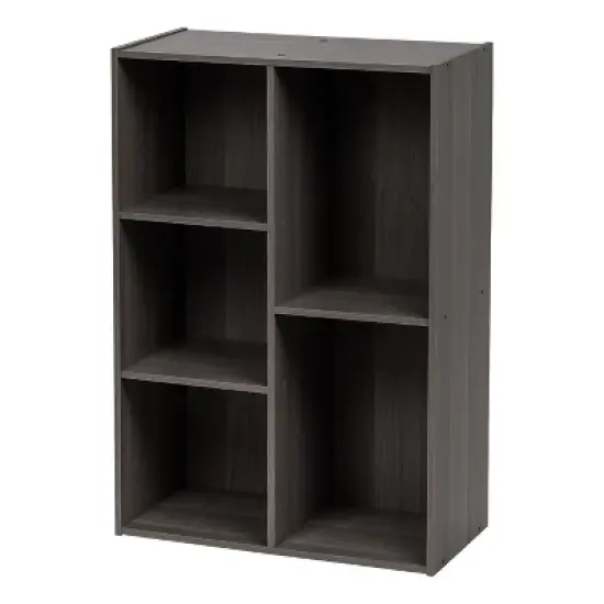 IRIS USA 5-Compartment Wood Organizer Bookcase Storage Shelf image {3}