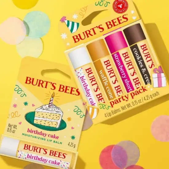 Burt's Bees Party Pack - Birthday Cake Variety - 0.6oz/4ct image {6}