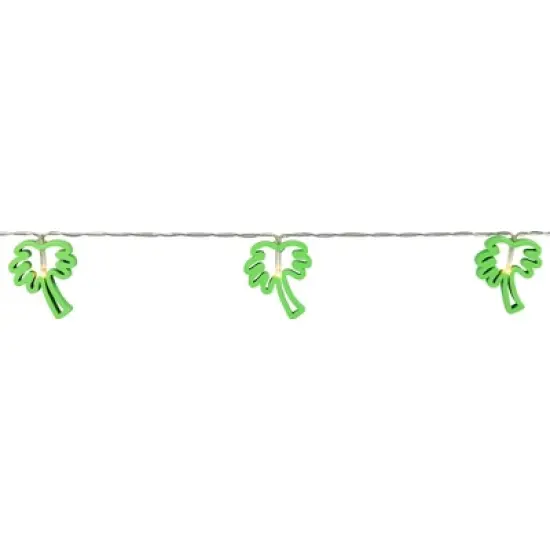 Northlight LED Palm Tree Patio Light Set - Green - 4' Clear Wire - 10ct image {5}