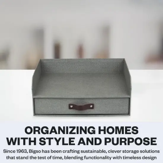 Bigso Walter Letter Tray for A4 or Letter Size Documents - Paper Tray Organizer for Desk with Storage Drawer and Rubber Feet image {6}