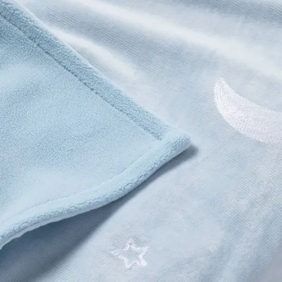 Plush Ribbed Blanket - Cloud Island&trade; Blue Stars image {2}