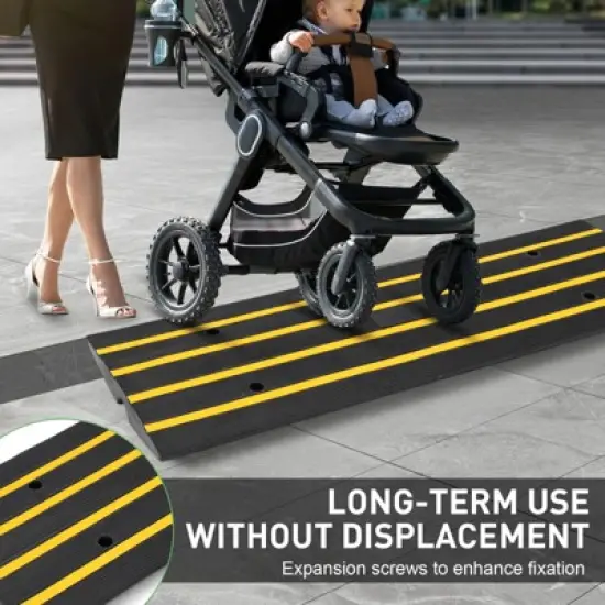 Rubber Curb Ramp, Rise Height Sidewalk Curb Ramp,Driveway Ramp or Forklifts, Trucks, Buses, Cars, Wheelchairs, Bikes image {7}