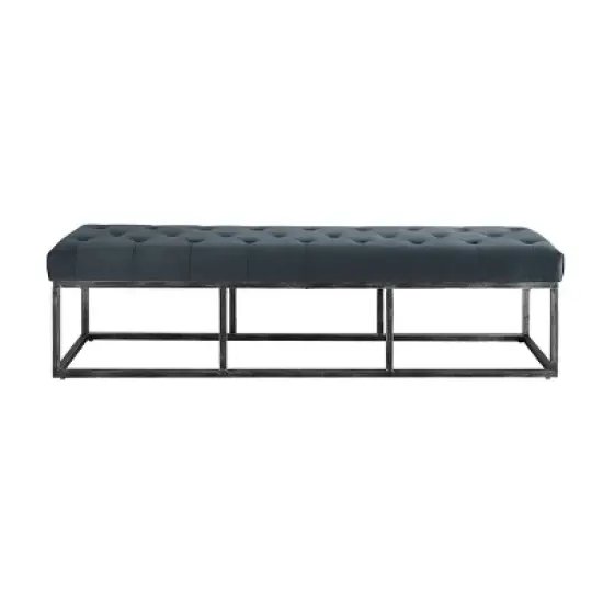 Danes Tufted Bench with Iron Legs - Finch image {8}