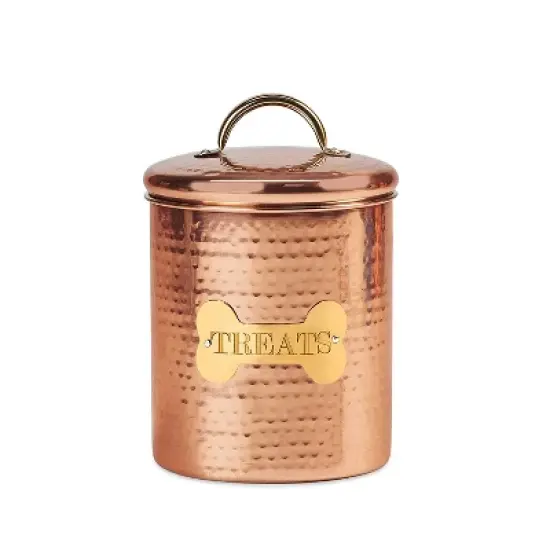 Amici Pet King Charles Collection Dog Treats Canister Set of 2, Copper, Pet Food Storage Containers, Dog Food Jar with Lid,38 & 104 Ounce image {1}