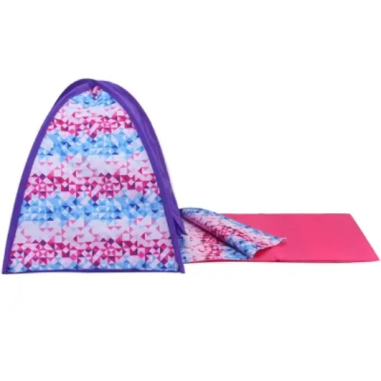 Sophia&rsquo;s Tent and Sleeping Bag Set for 18" Dolls, Purple/Pink image {3}