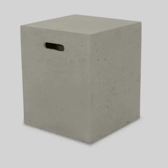 Oana 7pc Acacia V-Shaped Sectional Sofa Set with Fire Pit - Teak/Beige/Light Gray - Christopher Knight Home image {3}