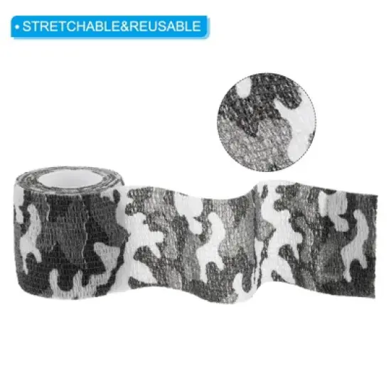 Unique Bargains Self-Adhesive Non-Woven Waterproof Durable Camo Tape Desert 4 Rolls image {3}