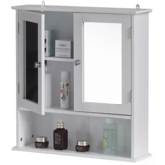 Basicwise Mirror Wall Mounted Cabinet For the Bathroom and Vanity with Adjustable Shelves image {7}