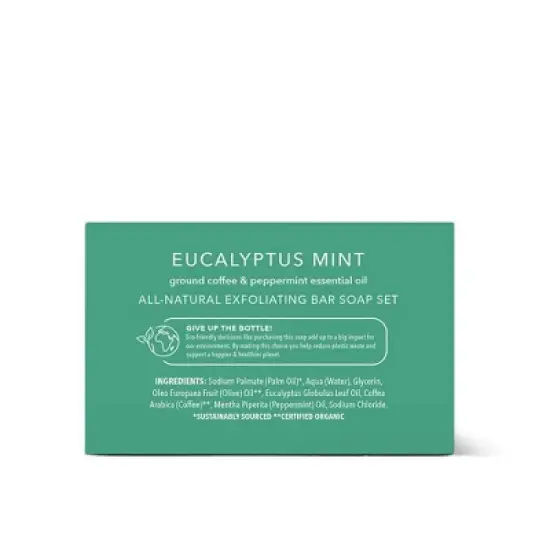 Olivia Care Travel Eucalyptus Mint Exfoliating Bar Soap Set - 1.7oz/5ct image {1}