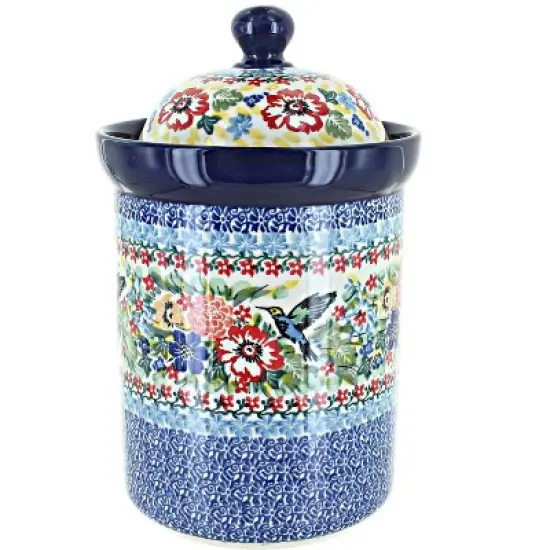 Blue Rose Polish Pottery 493 Ceramika Large Canister image {5}
